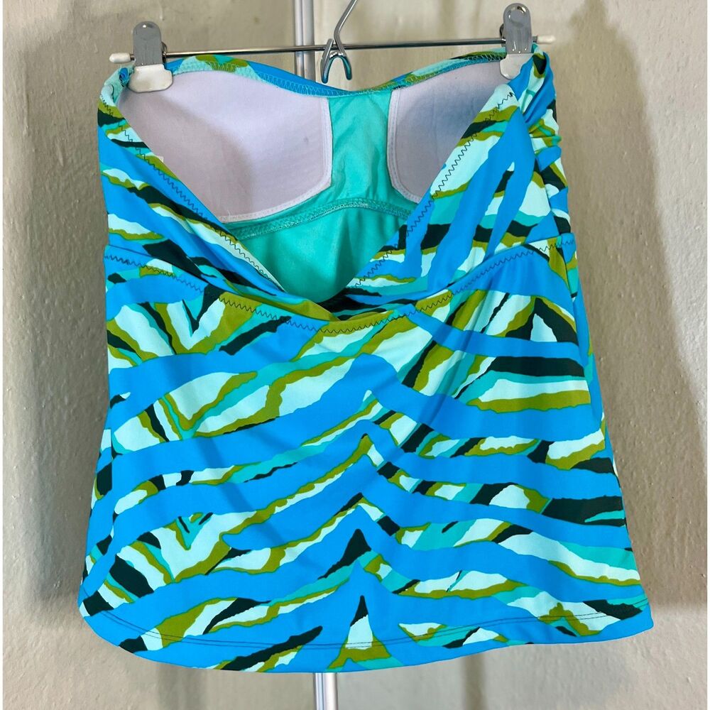 Mossimo Abstract Animal Print Bandeau Tankini Top - M - Picture 2 of 4